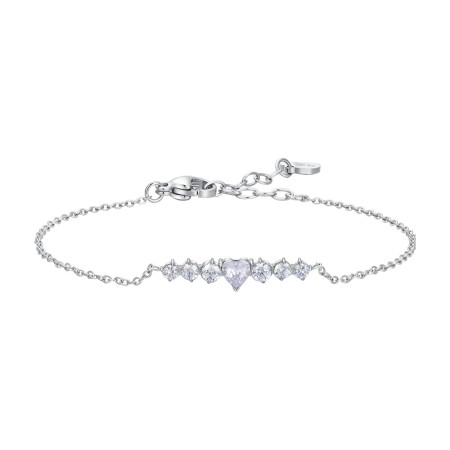 Luca Barra -  BRACCIALE DONNA IN ACCIAIO CON CUORE E CRISTALLI BIANCHI