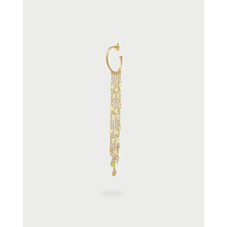 RUE DES MILLE - Mono-orecchino hoop con catene e pendenti lime