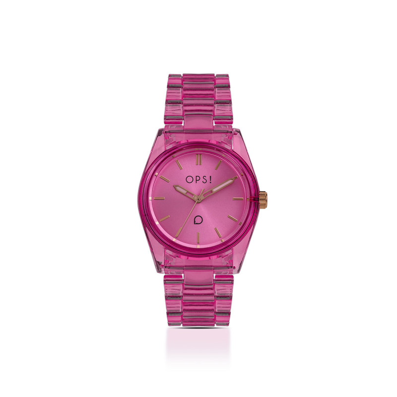 Ops Object -  orologio VIVID con cassa e bracciale in plastica trasparente colorata