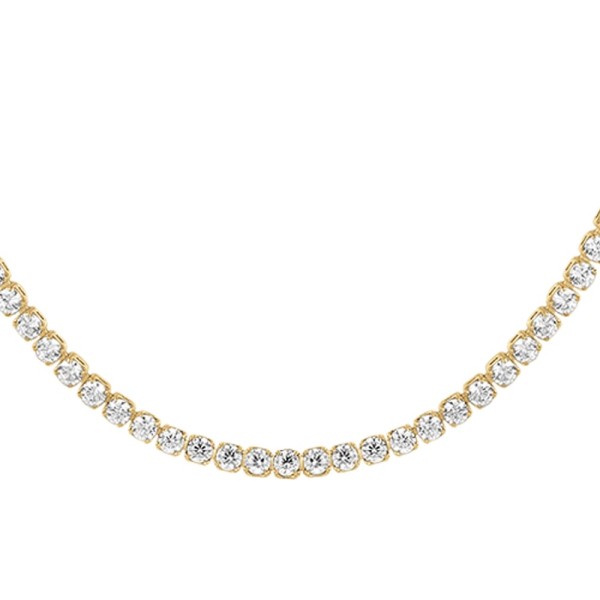 LUCA BARRA  -  COLLANA TENNIS DONNA IN ACCIAIO CON ZIRCONI BIANCHI COLORE ORO