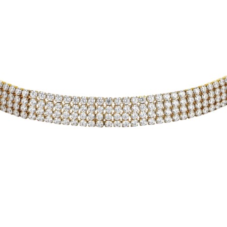 LUCA BARRA  -  COLLANA CHOKER TENNIS DONNA IN ACCIAIO IP GOLD CON ZIRCONI BIANCHI 2