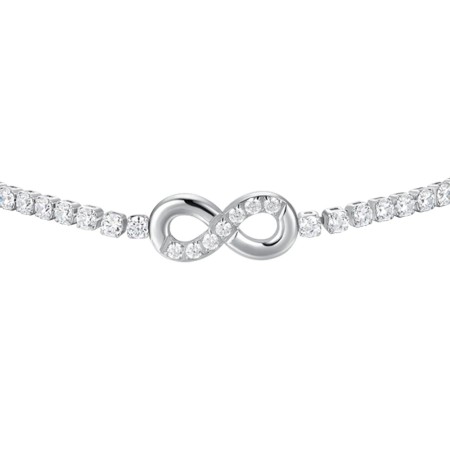 LUCA BARRA  - BRACCIALE TENNIS DONNA IN ACCIAIO CON INFINITO E PUNTI LUCE CON ZIRCONI BIANCHI 2