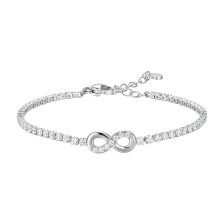 LUCA BARRA  - BRACCIALE TENNIS DONNA IN ACCIAIO CON INFINITO E PUNTI LUCE CON ZIRCONI BIANCHI