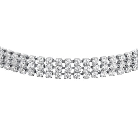 LUCA BARRA  - BRACCIALE DONNA TENNIS IN ACCIAIO CON ZIRCONI BIANCHI 2