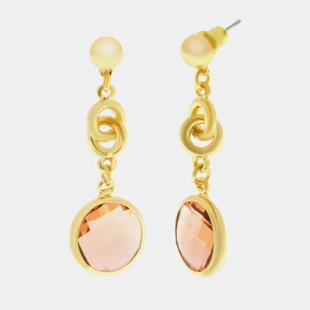 BySimon -  Orecchini in Metallo con cristallo rosa