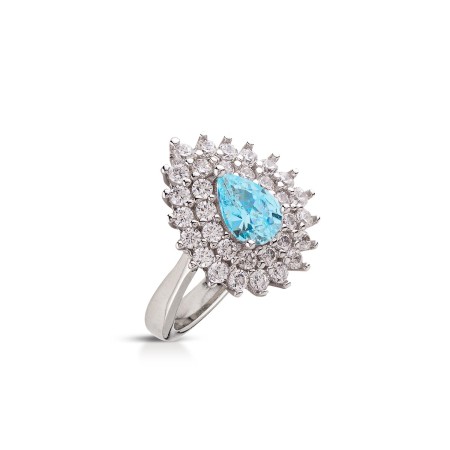 KULTO925 - Anello in Argento925 Rodio con zirconi