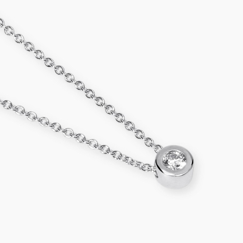 MABINA  - Collana  Girocollo con punto luce in diamante lab-grown