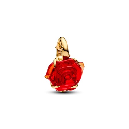 Pandora   Charm Rosa Incantata Vetro di Murano Disney, La Bella e la Bestia