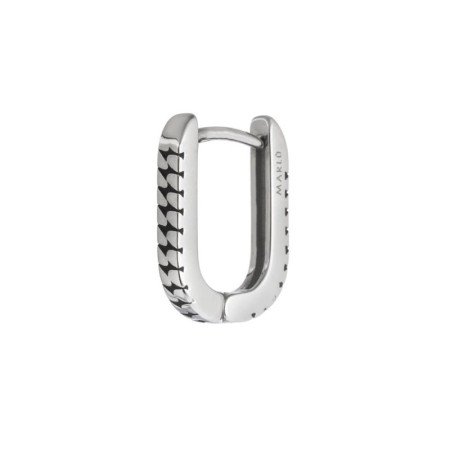 Marlù   -  Orecchino ovale 1,7 cm trama con black oil opaco