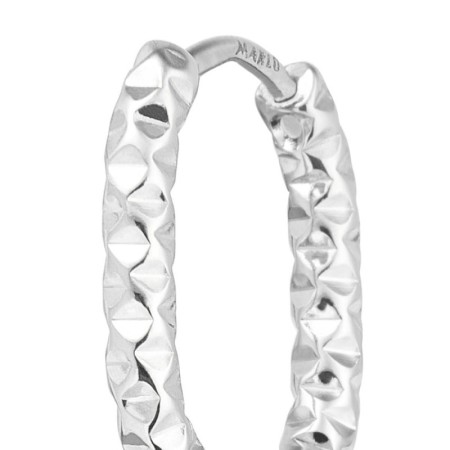 Marlù   -   Orecchino ovale 1,8 cm trama diamantata 2