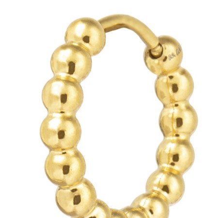 Marlù   -   Orecchino a cerchio 1,5 cm trama con sfere 2