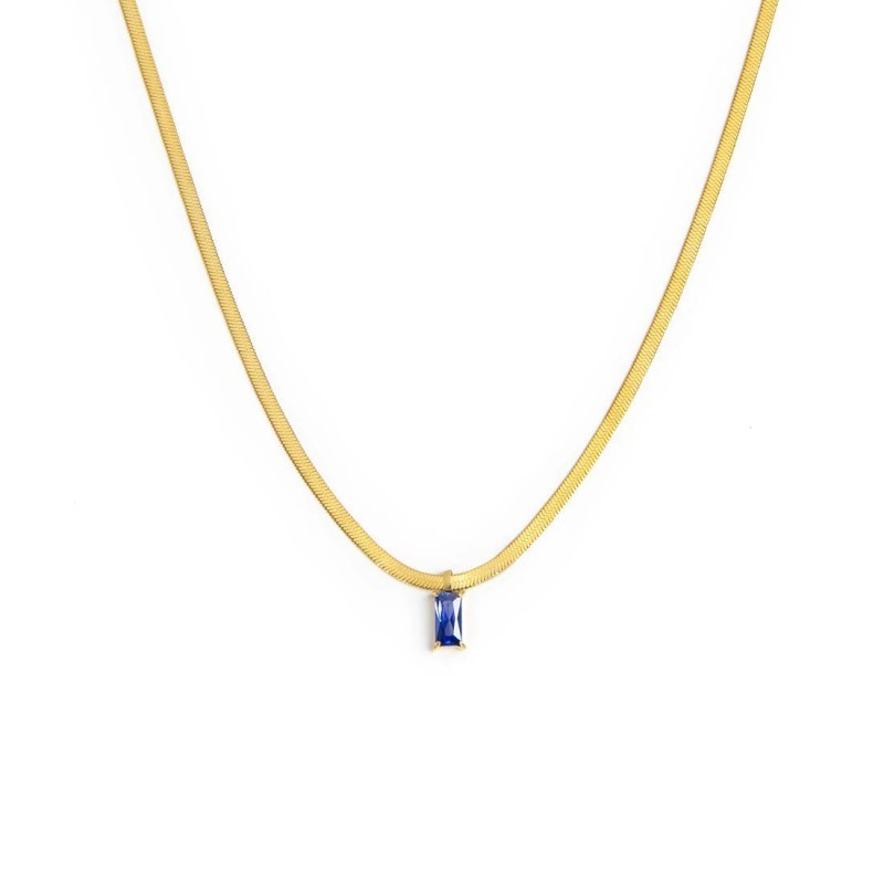 Marlù   Collana catena snake con zircone baguette