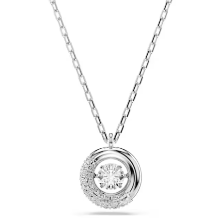 SWAROVSKI -  Collana con Pendente Dextera Taglio Round, Bianco, Placcato rodio