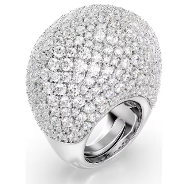 SWAROVSKI  -  Anello cocktail Sublima Grande, Bianco, Placcato rodio