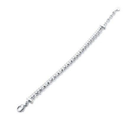 BRAND  Bracciale Doppio con Tennis e Catena Flower 2