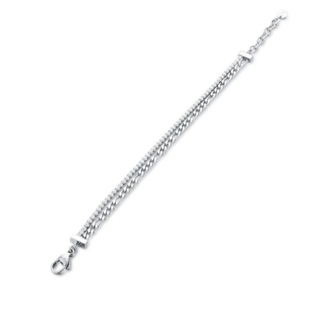 BRAND  Bracciale Doppio con Tennis e Catena Figaro 2