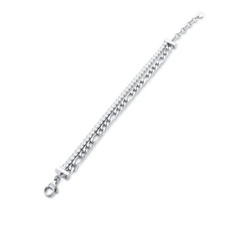 BRAND  Bracciale Doppio con Tennis e Catena Figaro 2