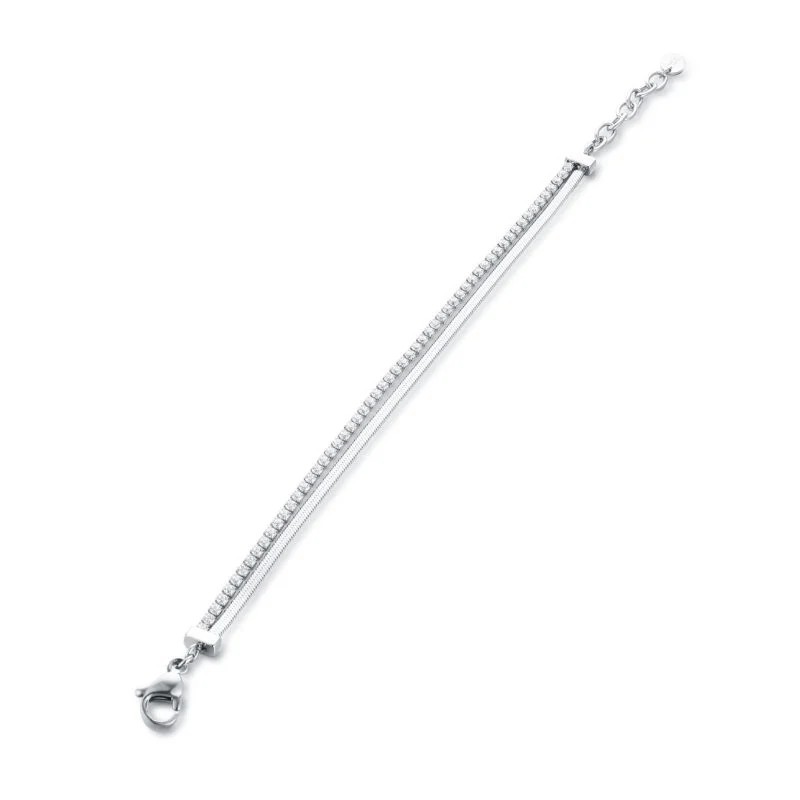 BRAND  Bracciale Doppio con Tennis e Catena Sickle