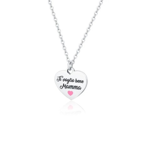 BRAND  Collana Cuore Mamma Ti Voglio Bene