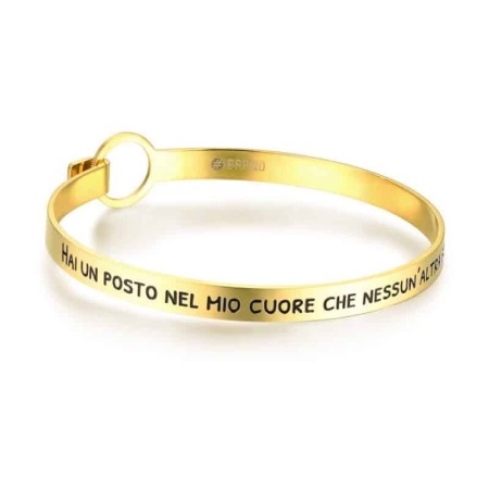 BRAND  Bracciale rigido dorato con frase
