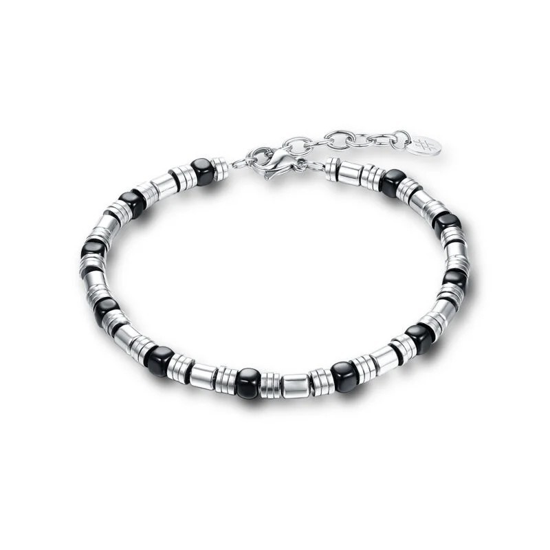 BRAND  Bracciale Uomo Acciaio e Ematite