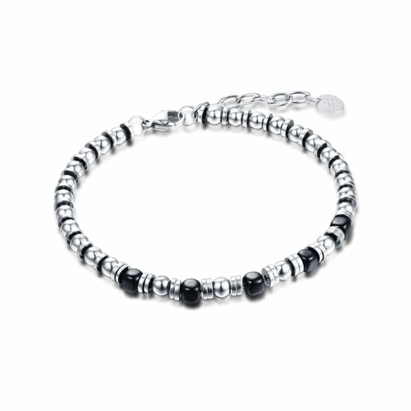 BRAND  Bracciale Uomo Acciaio e Ematite