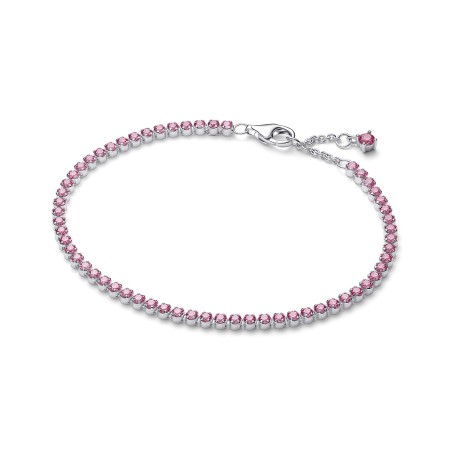 Pandora  Bracciale Tennis con Pietre Rosa Piccole Argento Sterling 925