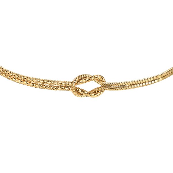 LUCA BARRA  -  BRACCIALE UOMO IN ACCIAIO IP GOLD CON NODO