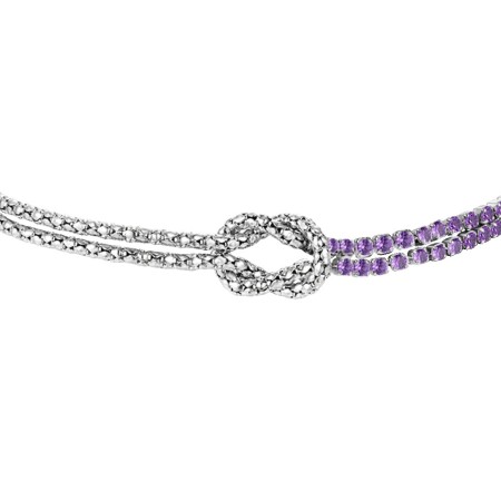 LUCA BARRA  -  BRACCIALE DONNA IN ACCIAIO CON NODO E ZIRCONI VIOLA 2