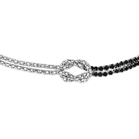LUCA BARRA  -  BRACCIALE DONNA IN ACCIAIO CON NODO E ZIRCONI NERI 2