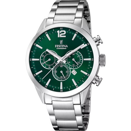 FESTINA     OROLOGIO VERDE ACCIAIO UOMO