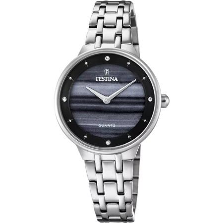 FESTINA    OROLOGIO NERO CINTURINO IN ACCIAIO, DONNA
