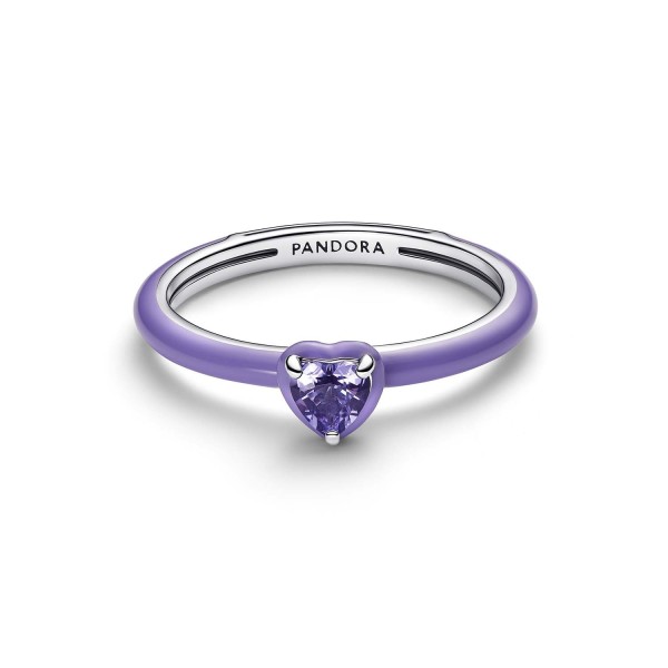 Pandora - Anello Viola Chakra Heart Pandora ME Argento Sterling 925