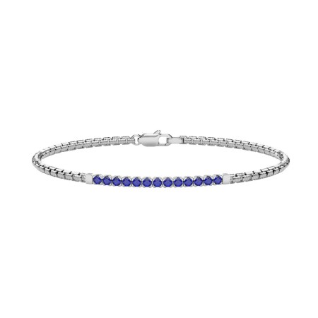 Zancan -  Bracciale catena da uomo in argento e spinelli blu