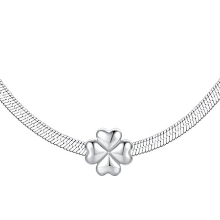 LUCA BARRA  -  COLLANA DONNA IN ACCIAIO CON QUADRIFOGLIO 2