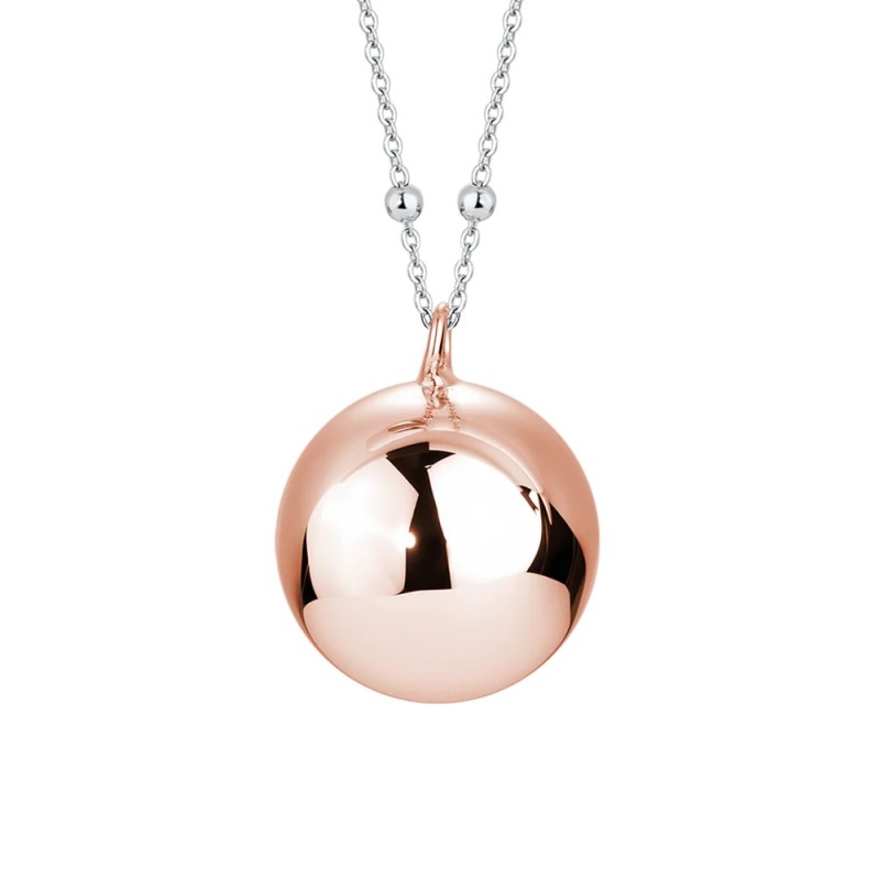 LUCA BARRA  -  COLLANA CHIAMA ANGELI DONNA IN ACCIAIO, CIONDOLO IN METALLO IP ROSE