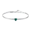 LUCA BARRA   -   BRACCIALE DONNA IN ACCIAIO CON ZIRCONE VERDE