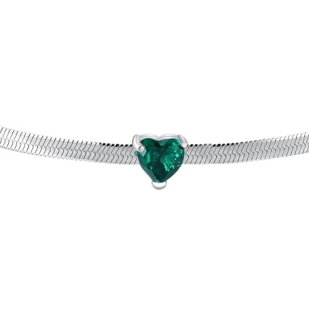 LUCA BARRA   -   BRACCIALE DONNA IN ACCIAIO CON ZIRCONE VERDE 2