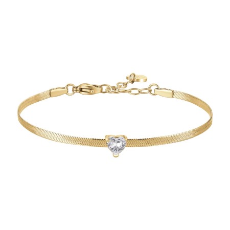 LUCA BARRA   -   BRACCIALE DONNA IN ACCIAIO COLORE ORO CON ZIRCONE BIANCO