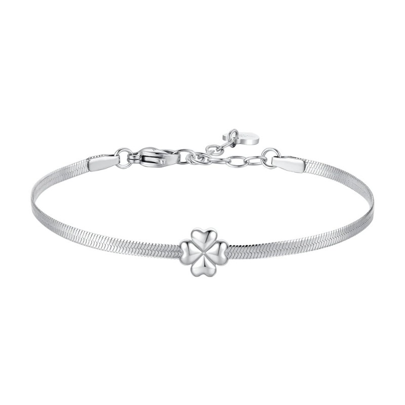 LUCA BARRA   -   BRACCIALE DONNA IN ACCIAIO CON QUADRIFOGLIO