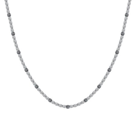 Acquista ora LUCA BARRA  -  COLLANA UOMO IN ACCIAIO CON PIETRE LAPIS | Alba Gioielli