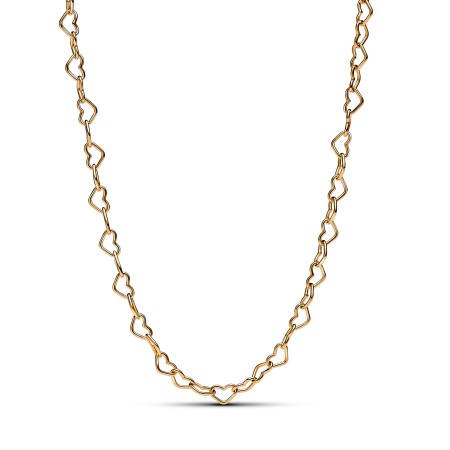 Pandora   Collana Catena di Cuori Finitura in Oro