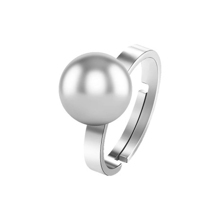 Acquista ora Luca Barra - ANELLO DONNA CON SFERA LUCIDA IN ACCIAIO ED ACCIAIO IP GOLD | Alba Gioielli