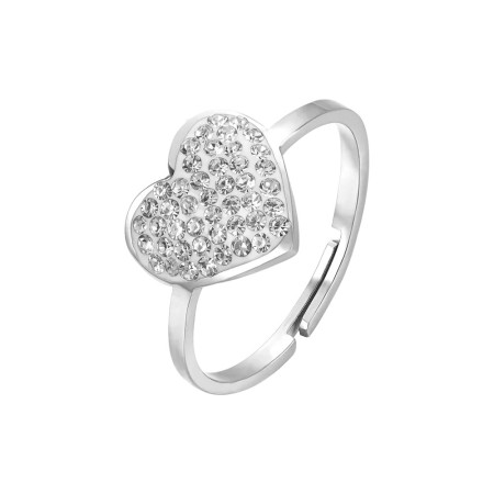 Acquista ora Luca Barra -  ANELLO DONNA IN ACCIAIO CON CUORE E CRISTALLI BIANCHI MISURA: M | Alba Gioielli