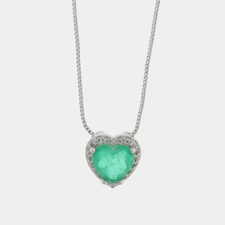 BySimon  Collana in Metallo con zircone centrale a forma di cuore