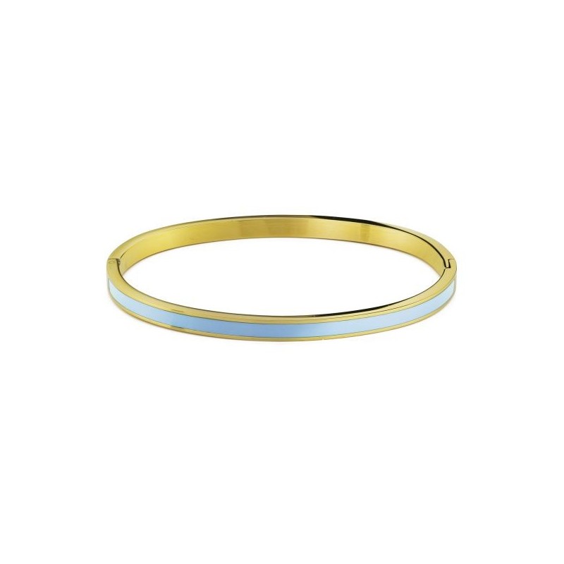 Acquista ora Boccadamo -  Bracciale cerchi placcato oro rosa con cristalli crystal, denim blue e golden | Alba Gioielli