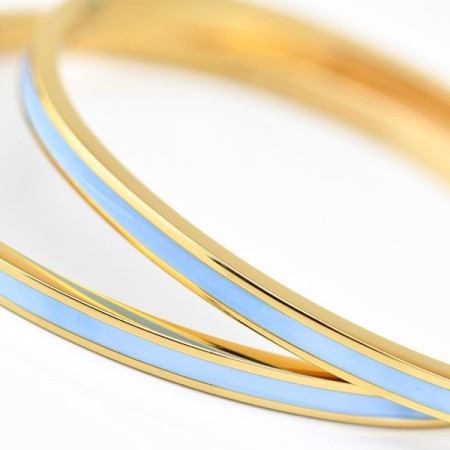 Acquista ora Boccadamo -  Bracciale cerchi placcato oro rosa con cristalli crystal, denim blue e golden | Alba Gioielli 2