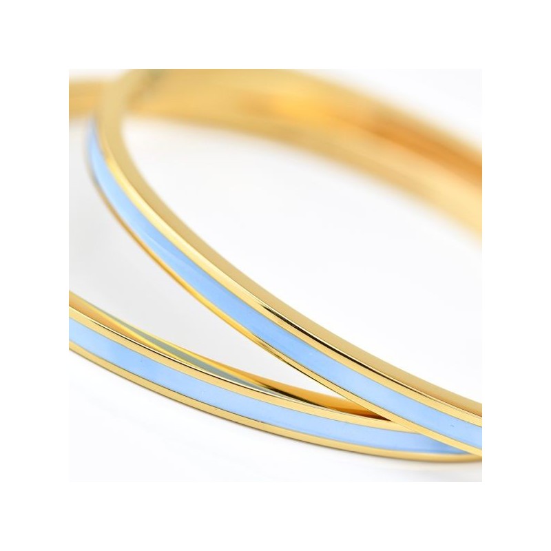 Acquista ora Boccadamo -  Bracciale cerchi placcato oro rosa con cristalli crystal, denim blue e golden | Alba Gioielli