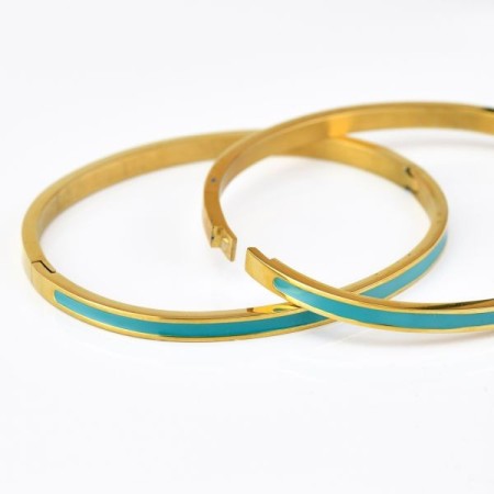 Acquista ora Boccadamo -  Bracciale cerchi placcato oro rosa con cristalli crystal, denim blue e golden | Alba Gioielli 2