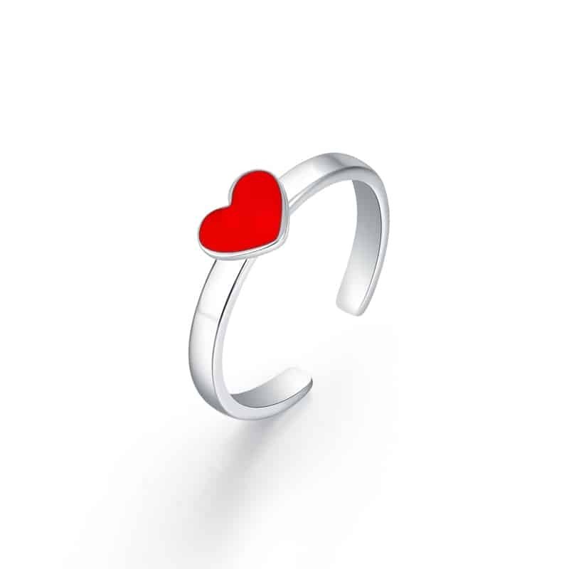 Acquista ora BRAND  Anello Fedina Mezzo Cuore Smalto Nero | Alba Gioielli